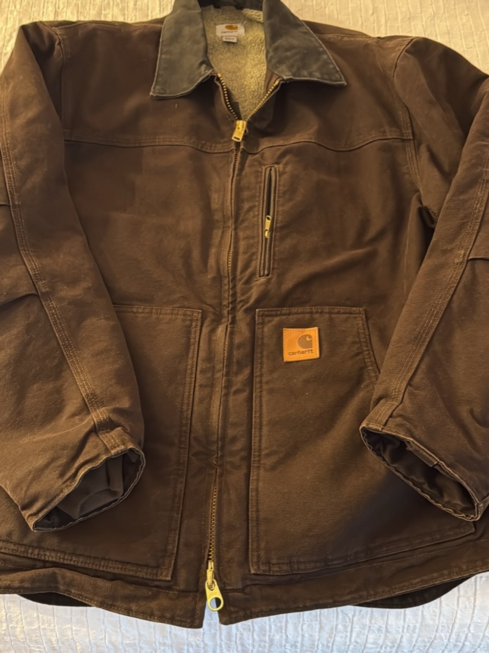 Vintage sandstone ridge
Carhartt Brown Canvas Sherpa-Lined Work Jacket